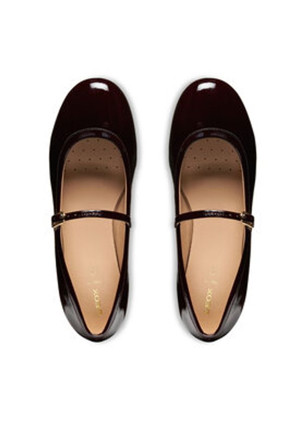 Geox Baleriny D Palmaria D56MUA 00067 C7011 Bordowy. Kolor: czerwony. Materiał: skóra, lakier