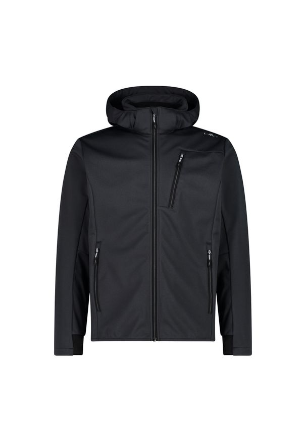 Kurtka męska turystyczna CMP 34A2937. Typ kołnierza: kaptur. Kolor: czarny. Materiał: softshell