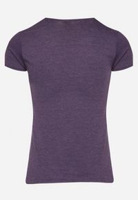 Born2be - Fioletowy Klasyczny T-shirt z Bawełny Fodena. Okazja: na co dzień. Kolor: fioletowy. Materiał: bawełna. Styl: klasyczny #2