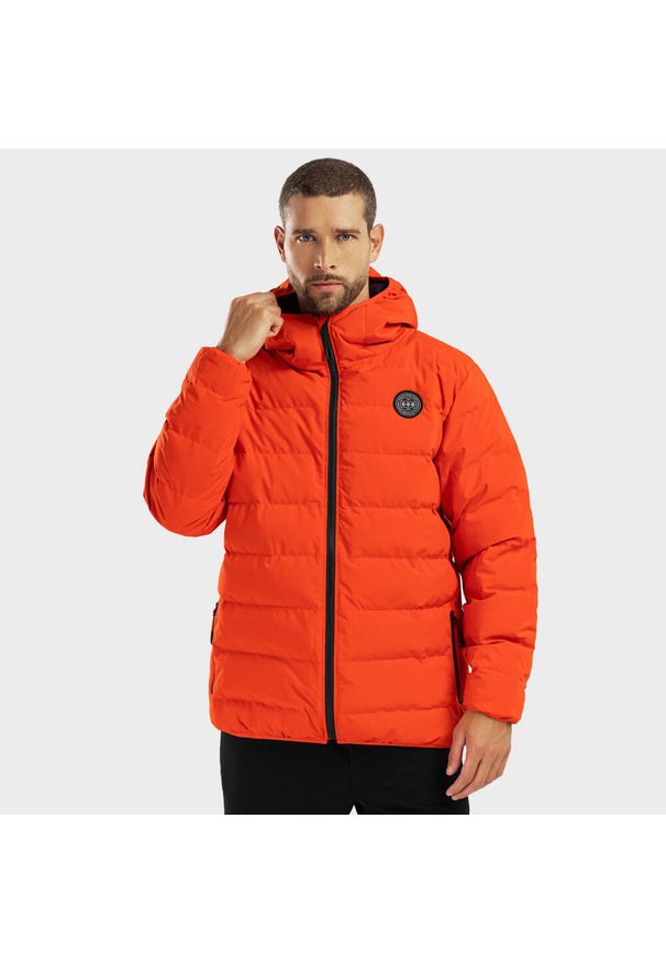 Wodoodporna kurtka puchowa Lifestyle SIROKO Fire Soczysty Pomarańcz Mężczyzna. Kolor: pomarańczowy, czarny, wielokolorowy. Materiał: puch