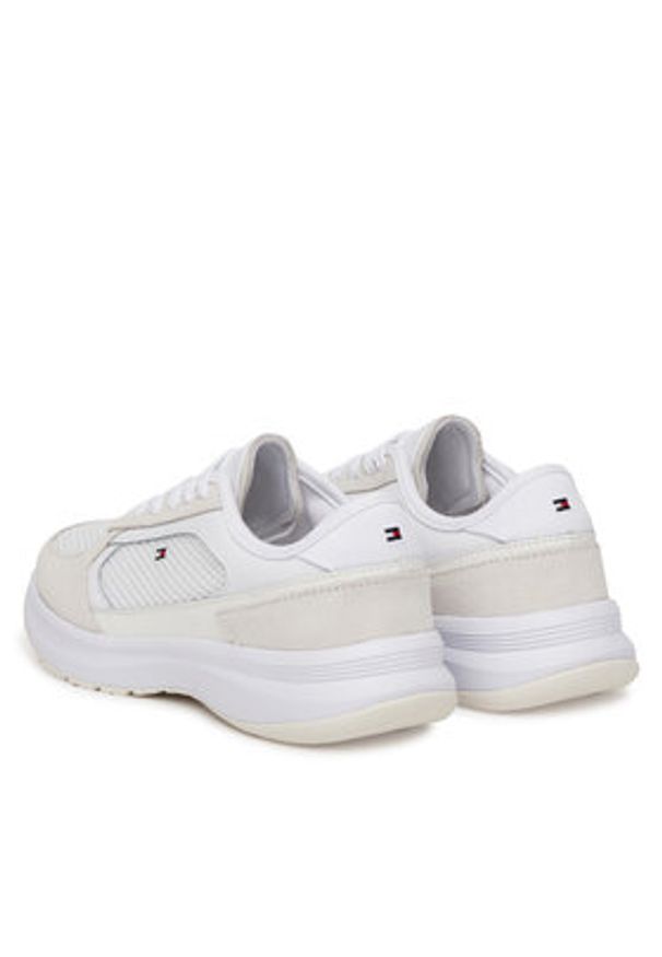 TOMMY HILFIGER - Tommy Hilfiger Sneakersy Sporty Runner FW0FW08644 Biały. Kolor: biały. Materiał: materiał