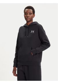 Under Armour Bluza Essential 1373033 Czarny Relaxed Fit. Kolor: czarny. Materiał: bawełna