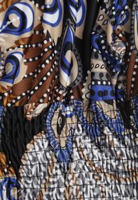 Born2be - Czarno-Niebieska Sukienka Olon. Okazja: na co dzień. Kolor: czarny. Długość rękawa: bez rękawów. Wzór: kolorowy, aplikacja. Sezon: lato. Typ sukienki: kopertowe, proste. Styl: casual. Długość: mini #3