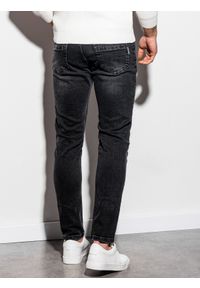 Ombre Clothing - Spodnie męskie jeansowe P940 - czarne - M. Kolor: czarny. Materiał: jeans. Styl: klasyczny #4