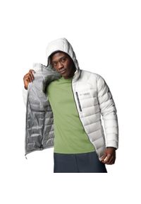 columbia - Kurtka sportowa męska Arctic Crest Down Hooded Jacket. Kolor: szary. Materiał: nylon