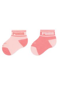 Puma Zestaw 2 par wysokich skarpet dziecięcych Baby Wording Sock 2P 935479 Różowy. Kolor: różowy. Materiał: materiał, bawełna