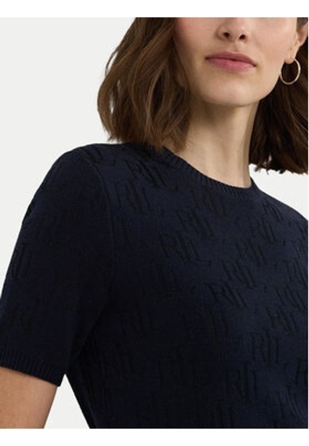 Lauren Ralph Lauren Sweter 200909156004 Granatowy Regular Fit. Kolor: niebieski. Materiał: bawełna, wiskoza