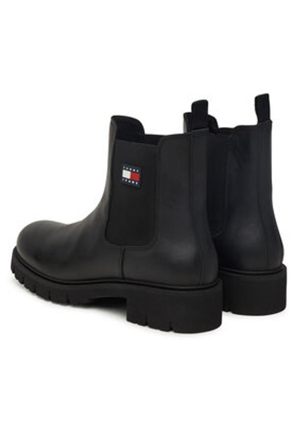 Tommy Jeans Sztyblety Tjw Chelsea Leather Boot EN0EN02825 Czarny. Kolor: czarny. Materiał: skóra