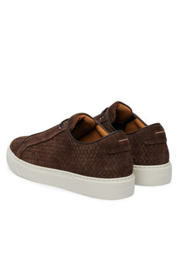 BOSS Sneakersy Gary 50560680 Brązowy. Kolor: brązowy. Materiał: skóra, zamsz