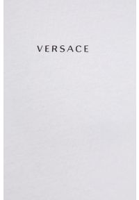 VERSACE - Versace t-shirt męski kolor biały gładki. Okazja: na co dzień. Kolor: biały. Materiał: dzianina. Wzór: gładki. Styl: casual #4