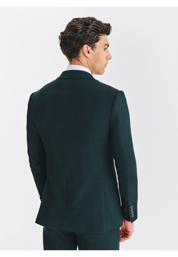Pako Lorente - PAKO LORENTE – Zielona marynarka garniturowa. Kolor: zielony. Materiał: poliester, wiskoza, elastan. Styl: młodzieżowy