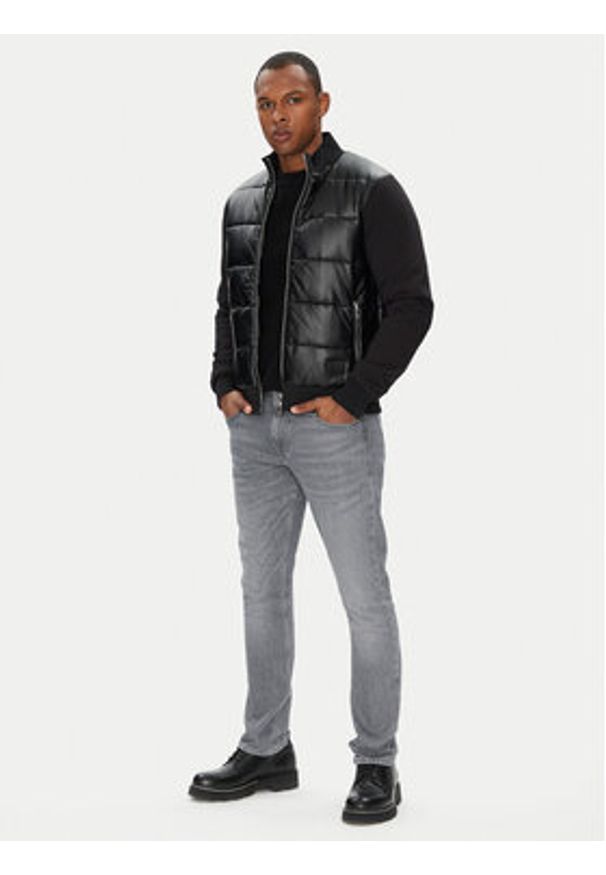 Karl Lagerfeld - KARL LAGERFELD Kurtka przejściowa 505065 553565 Czarny Regular Fit. Typ kołnierza: dekolt w karo. Kolor: czarny. Materiał: syntetyk