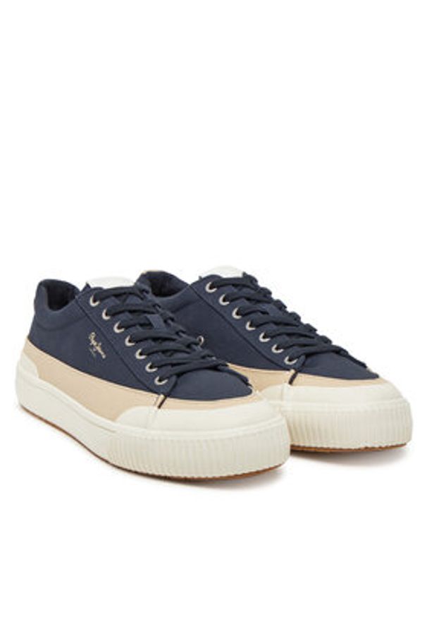 Pepe Jeans Sneakersy PMS31075 Granatowy. Kolor: niebieski. Materiał: materiał