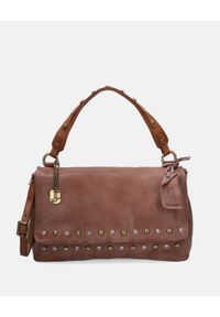 Venezia - RÓŻOWA LISTONOSZKA Z NITAMI 200682 GRUNGE. Kolor: różowy. Materiał: skórzane #1