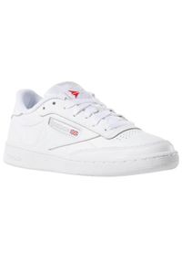 Buty do chodzenia damskie Reebok Club C 85. Zapięcie: sznurówki. Kolor: biały, wielokolorowy, szary. Materiał: tkanina, materiał, skóra, syntetyk. Szerokość cholewki: normalna. Model: Reebok Club. Sport: turystyka piesza