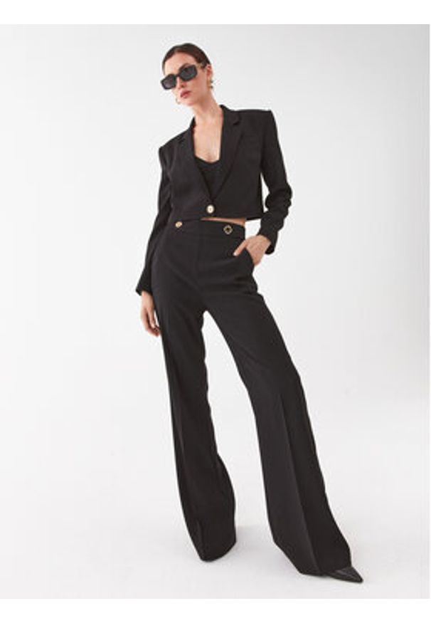 Pinko Marynarka Spencer 101692 A14I Czarny Regular Fit. Kolor: czarny. Materiał: syntetyk