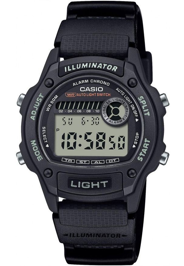 Zegarek męski Casio W-220H-1AVEF czarny. Kolor: czarny