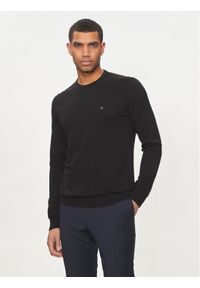 Calvin Klein Sweter K10K113549 Czarny Regular Fit. Kolor: czarny. Materiał: bawełna