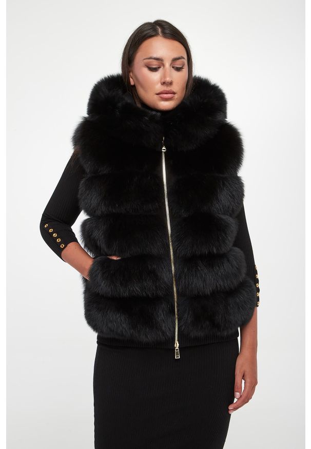 Suprema - Kamizelka damska futrzana dwustronna z lisa SUPREMA. Materiał: futro