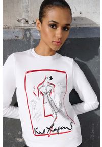 Karl Lagerfeld bluza KL x The Ultimate icon damska kolor biały z aplikacją. Okazja: na co dzień. Kolor: biały. Materiał: bawełna. Wzór: aplikacja. Styl: casual, klasyczny #3
