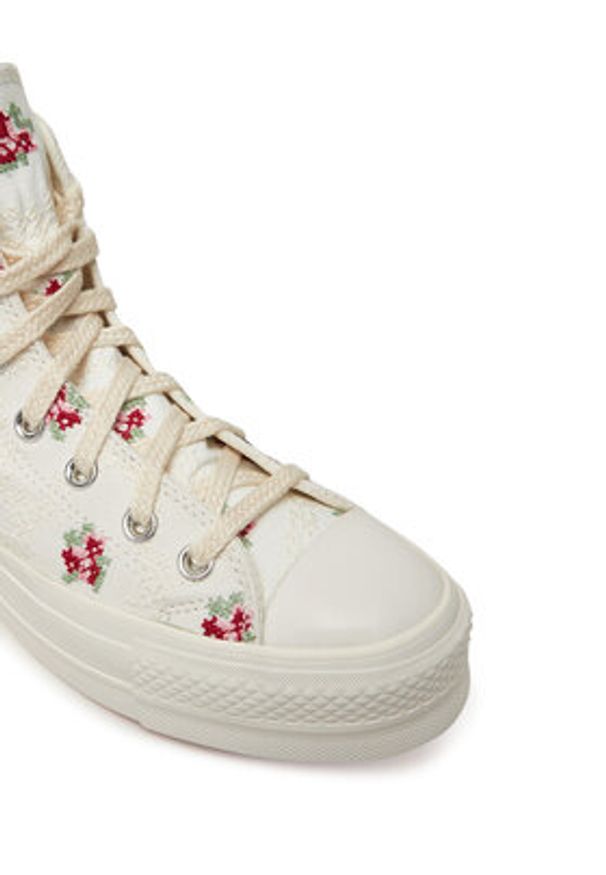 Converse Trampki Chuck Taylor All Star Lift Platform Rose Cross Stitch A13659C Biały. Kolor: biały. Materiał: materiał. Obcas: na platformie