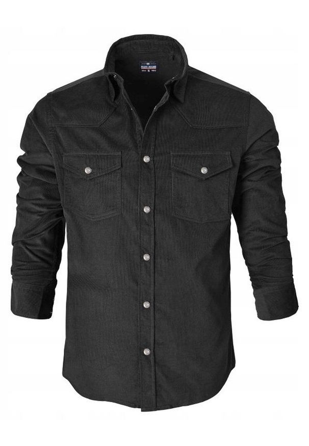 Koszula Weekendowa o Prostym Kroju - Pako Jeans - Czarna. Okazja: na co dzień. Kolor: czarny. Materiał: bawełna. Styl: casual