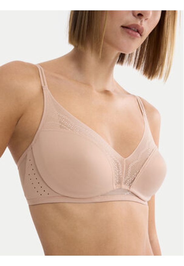 Triumph Biustonosz bezfiszbinowy Breathe & Lift Smart 10226333 Beżowy. Kolor: beżowy. Materiał: syntetyk