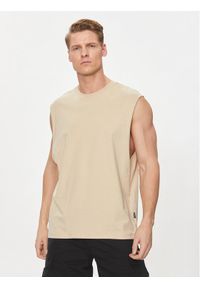 Jack & Jones - Jack&Jones Tank top Grand 12253996 Beżowy Oversize. Kolor: beżowy. Materiał: bawełna #1