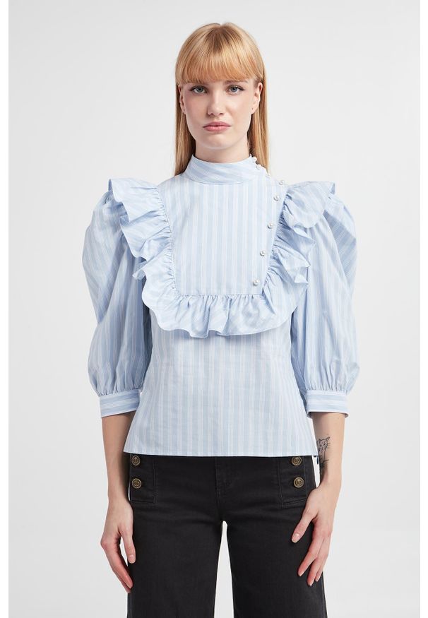 Custommade - Koszula damska z żabotem CUSTOMMADE. Typ kołnierza: z żabotem