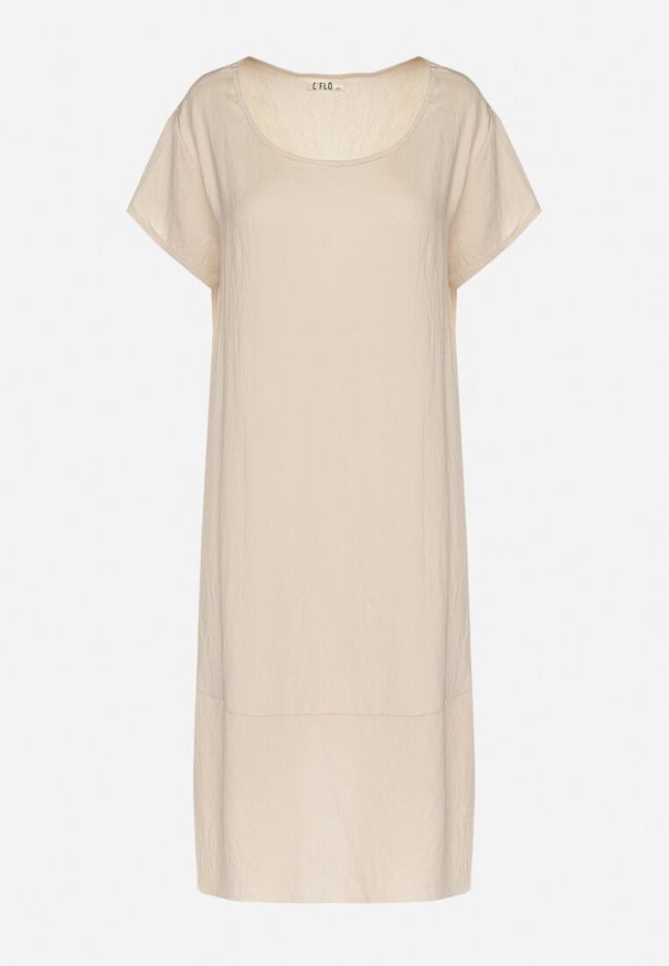 Born2be - Beżowa Rozkloszowana Wiskozowa Sukienka Trivoria. Okazja: na co dzień. Kolor: beżowy. Materiał: wiskoza. Długość rękawa: krótki rękaw. Typ sukienki: rozkloszowane. Styl: casual, elegancki