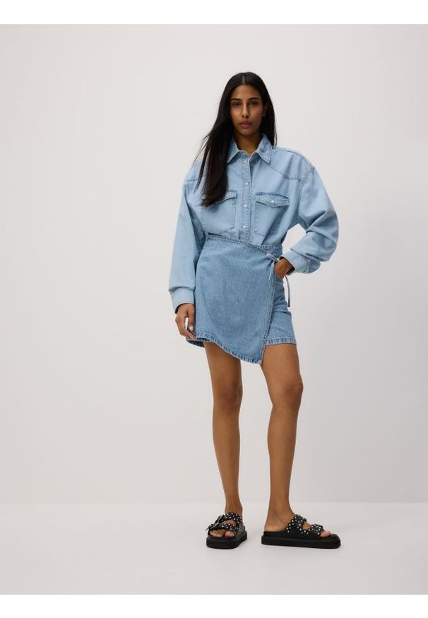 Reserved - Jeansowe spódnico-szorty - niebieski. Kolor: niebieski. Materiał: jeans
