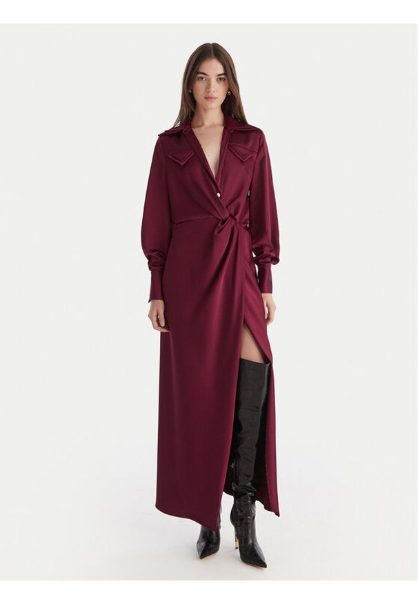 Babylon Sukienka wieczorowa ED0764 Bordowy Regular Fit. Kolor: czerwony. Materiał: syntetyk. Styl: wizytowy