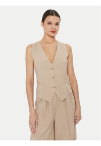 ViCOLO Kamizelka TB1569 Beżowy Regular Fit. Kolor: beżowy. Materiał: wiskoza