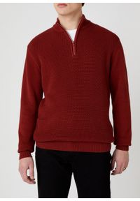 Wrangler - MĘSKI SWETER WRANGLER HALF ZIP KNIT RUSSET BROWN W8B4QOXMA 112132390
