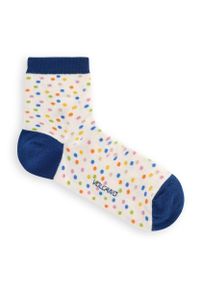 Volcano - Damskie skarpety w kolorowe kropki A–LEGA. Materiał: elastan, bawełna, dresówka, poliamid, jeans. Wzór: kolorowy, kropki #1