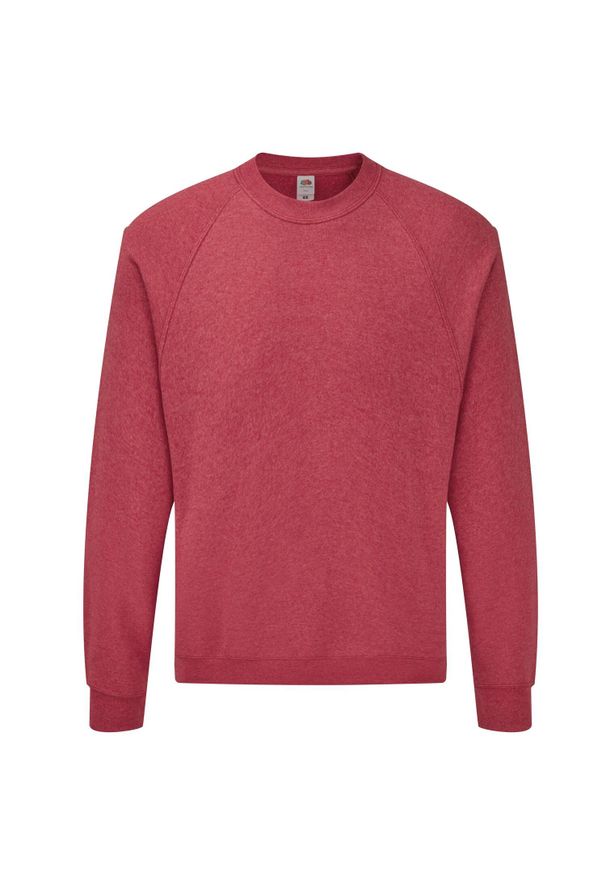 FRUIT OF THE LOOM - Klasyczna Bluza Raglanowa Unisex Dla Dorosłych. Kolor: czerwony. Długość rękawa: raglanowy rękaw