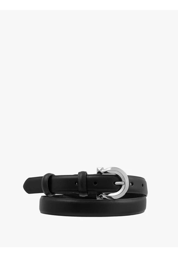 Ryłko - Czarny pasek damski. Kolor: czarny. Materiał: skóra