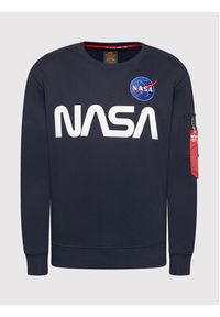 Alpha Industries Bluza Nasa Reflective 178309 Granatowy Regular Fit. Kolor: niebieski. Materiał: bawełna #4