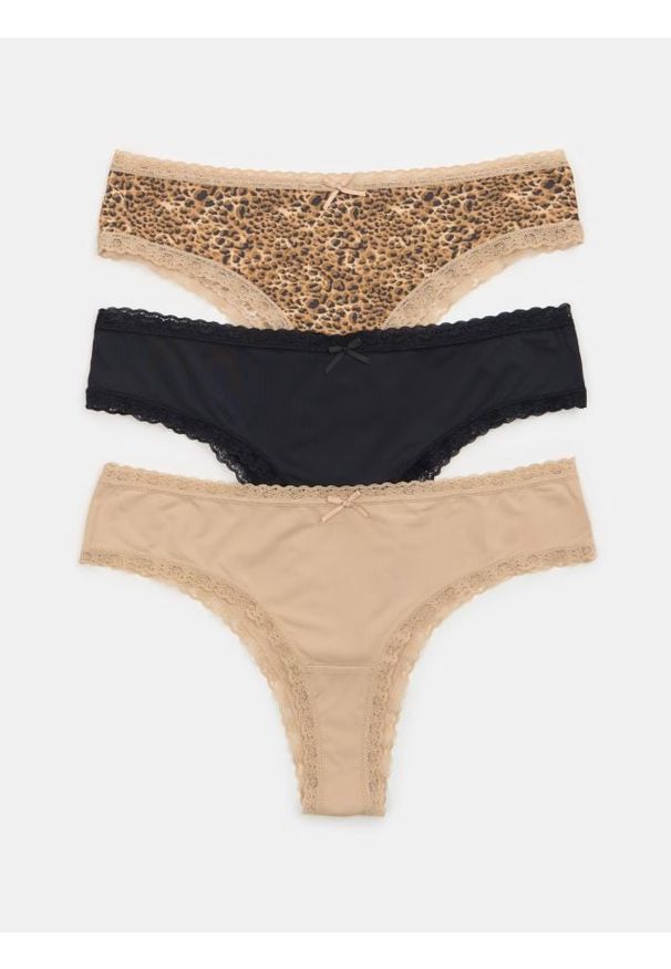 Sinsay - Stringi typu tanga 3 pack - wielobarwny