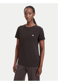 Guess T-Shirt V4YI09 J1314 Brązowy ciemny Regular Fit. Kolor: brązowy. Materiał: bawełna #1