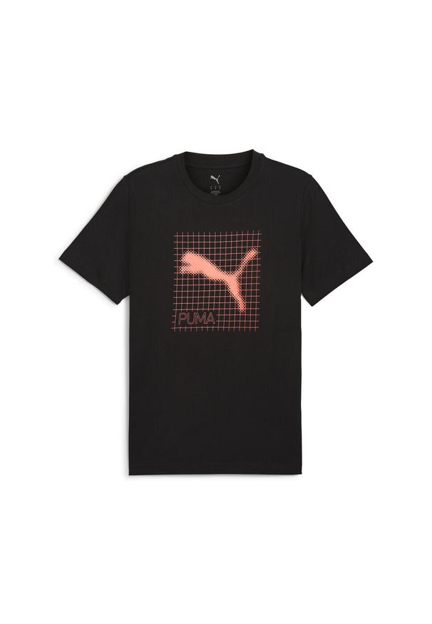 Puma - Męska koszulka z grafiką PUMATECH PUMA Black. Kolor: czarny. Materiał: guma. Wzór: nadruk, kolorowy