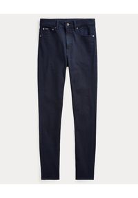 Ralph Lauren - RALPH LAUREN - Granatowe jeansy Skinny. Stan: podwyższony. Kolor: niebieski. Wzór: aplikacja #6