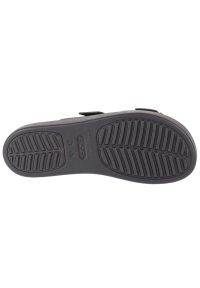 Klapki Crocs Brooklyn Low Wedge Sandal 207431-001 czarne. Kolor: czarny. Wzór: paski. Obcas: na koturnie. Wysokość obcasa: średni