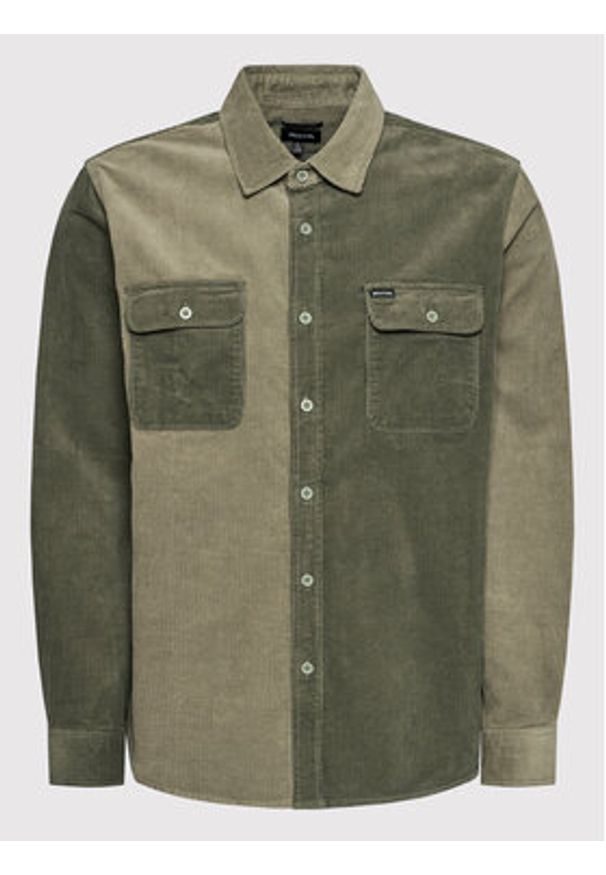 Brixton Koszula Bowery Corduroy 01264 Zielony Standard Fit. Kolor: zielony. Materiał: bawełna, sztruks