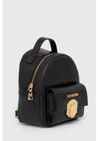 Love Moschino plecak damski kolor czarny mały gładki. Kolor: czarny. Wzór: gładki #5