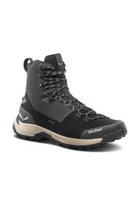 Buty trekkingowe damskie Salewa Puez Winter Mid Powertex. Wysokość cholewki: za kostkę. Kolor: szary. Materiał: materiał, syntetyk. Szerokość cholewki: normalna