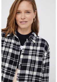 GAP koszula bawełniana damska kolor czarny relaxed z kołnierzykiem klasycznym. Typ kołnierza: kołnierzyk klasyczny. Kolor: czarny. Materiał: bawełna. Styl: klasyczny #1