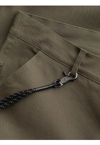 Ombre Clothing - Spodnie męskie z kieszeniami cargo i ściągaczem na dole nogawki - ciemnooliwkowe V1 OM-PACG-0189 - XXL. Kolor: oliwkowy. Materiał: bawełna, elastan #11