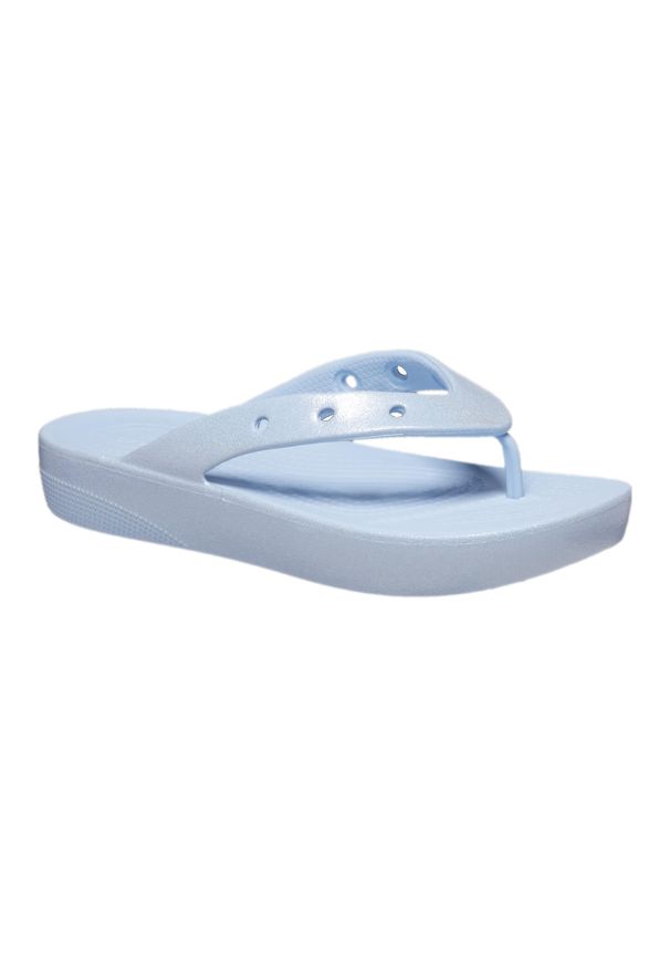 Japonki damskie Crocs Classic Platform Meta Pearl. Kolor: niebieski. Obcas: na platformie. Styl: sportowy