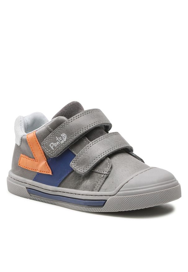 PONTE - Sneakersy Ponte DA03-1-642AL Grey. Kolor: szary. Materiał: skóra